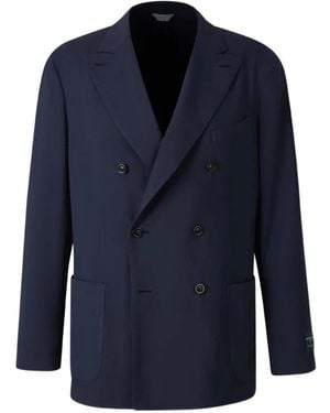Boglioli Blazer Croisé À Revers Pointus - Blue