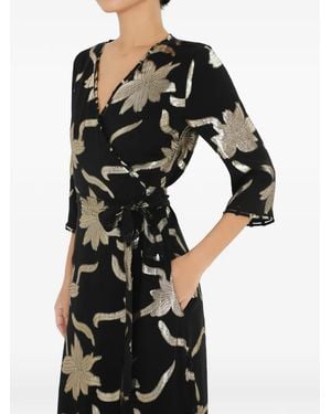 CHARLOTTA GANDOLFO Long Faye Wrap Maxi Dress - Black