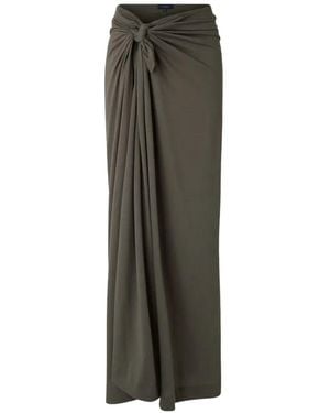Soeur Knot Draped Asymmetric Skirt - Green