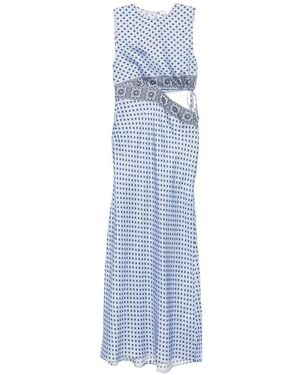 Maje Floral-Print Maxi Dress - Blue