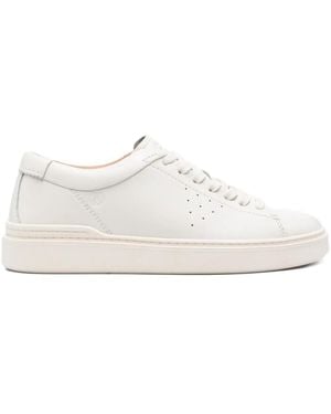 Clarks Craft Leather Perforated Trainers - White
