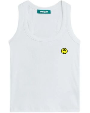 Barrow Top Sin Mangas Con Motivo De Cara Sonriente - Blanco