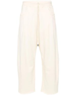 R13 Pleated Cropped Track Trousers - Natural