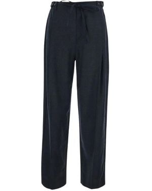 Tela Belted Pleated Pants - Blue
