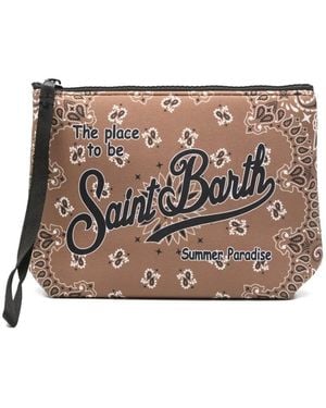MC2 Saint Barth Bandana-Pattern Clutch Bag - Grey
