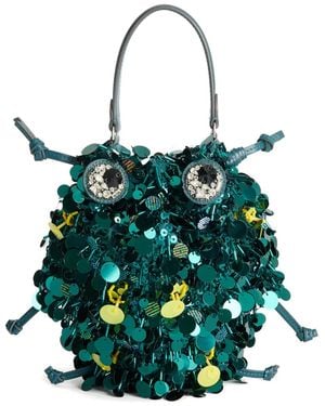 Anya Hindmarch Sequin Beetle Tote Bag - Blue