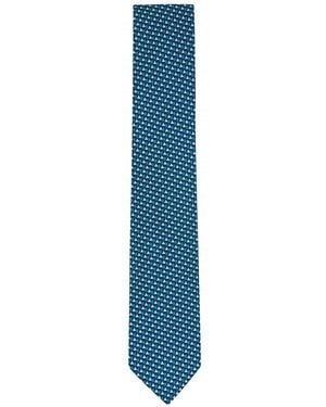 ZEGNA Sailboat-Print Silk Tie - Blue
