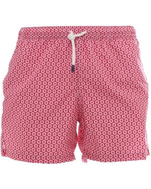 Fedeli Madeira Badeshorts Mit Fische-Print - Pink
