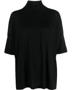 Gentry Portofino ハイネック ファインニット トップ - ブラック