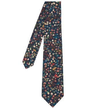 Paul Smith Floral Print Tie - Blue