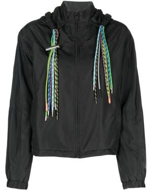 Ambush Cord-Detail Hooded Jacket - Black