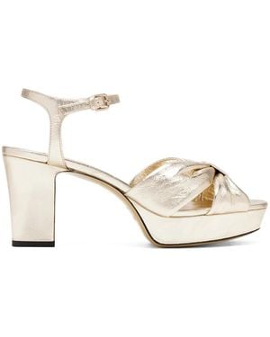 Jimmy Choo 80Mm Heloise Heeled Sandals - Natural