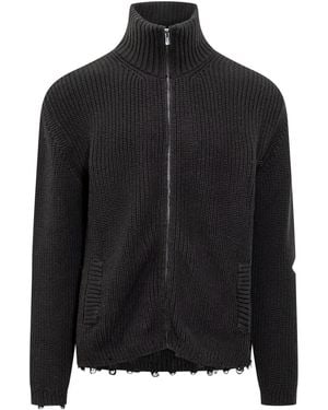 A PAPER KID Knitted Cardigan - Black