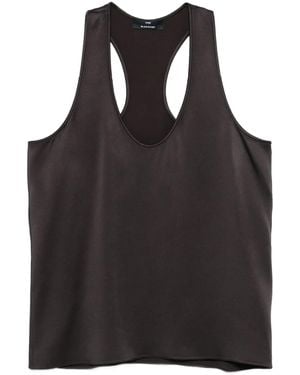 CHRISTIAN BOARO Racer-Back Satin Top - Black