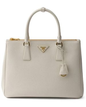 Prada Bolso Galleria Grande De Piel Saffiano - Neutro