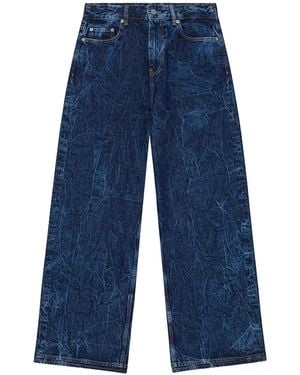 Ganni Wide-Leg Denim Jeans - Blue