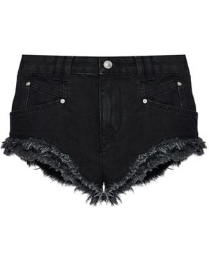 Isabel Marant Eneidala fringed-detail shorts - Schwarz