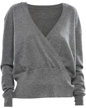 Malo Hooded V-Neck Jumper - Grey