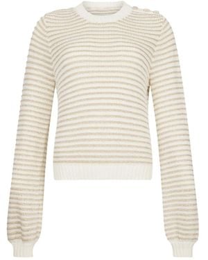 Liu Jo Gestreifter Pullover Mit Knopfdetail - Natur