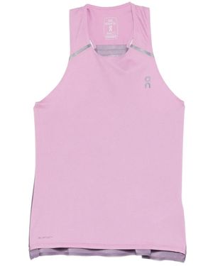 On Shoes Reflective Panel Tank Top - Pink