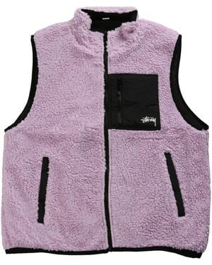 Stussy Fleece Gilet - Purple