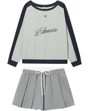 B+ AB Plissierter Rock - Grau