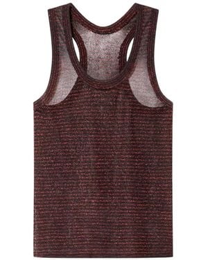 Isabel Marant Cevara Striped Lurex Knit Tank Top - Purple