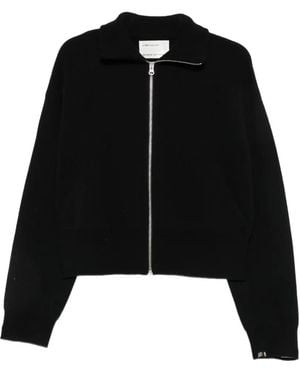 Extreme Cashmere Zip-Up Knitted Cardigan - Black