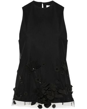 Viktor & Rolf Floral-Embroidery Blouse - Black