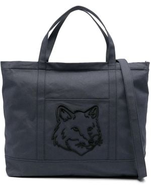 Maison Kitsuné Tote Bag Aus Baumwolle - Schwarz