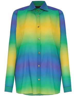 Amir Slama Camisa Con Efecto Degradado De X Tati Barbieri - Verde