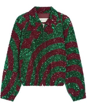 Dries Van Noten Embroidered Blouson Jacket - Green
