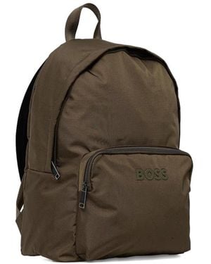 BOSS Logo-Plaque Backpack - Brown