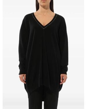 Givenchy Embroidered Strass-Embellished Jumper - Black