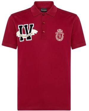 Billionaire Ss Members Logo-Patch Polo Shirt - Red