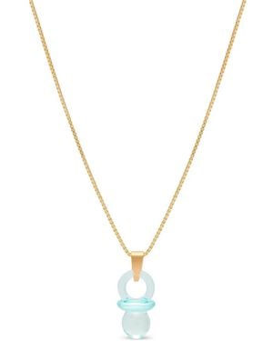 Crystal Haze Jewelry Pacifier Pendant Necklace - Metallic