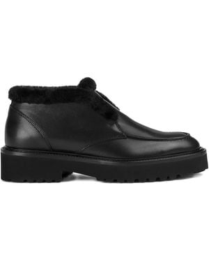 Doucal's Leather fur chukka boots - Negro