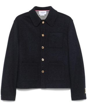 Thom Browne Buttoned Cashmere Jacket - Blue