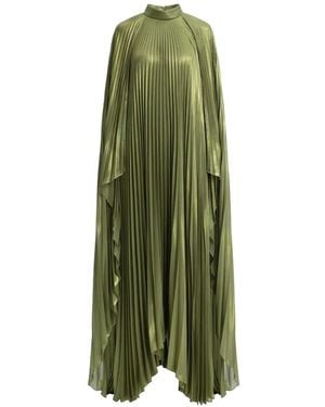Gemy Maalouf Pleated Cape Gown - Green