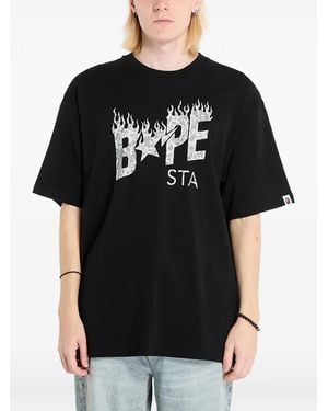 A Bathing Ape Printed T-Shirt - Black