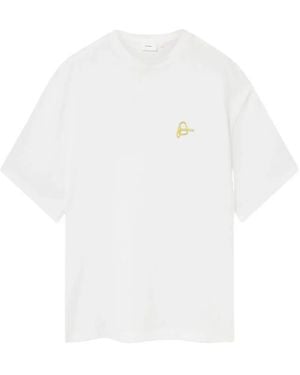 Axel Arigato T-Shirt Paper Clip À Logo Brodé - Blanc
