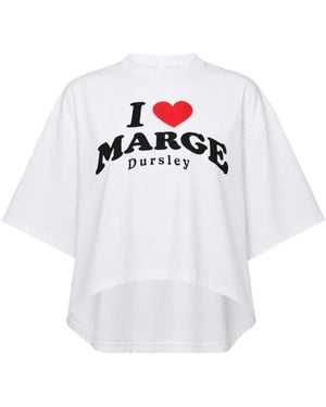 Doublet Asymmetrisches I Love Marge Dursley T-Shirt - Weiß