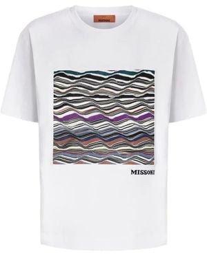Missoni T-Shirt À Motif Ondulé - Blanc