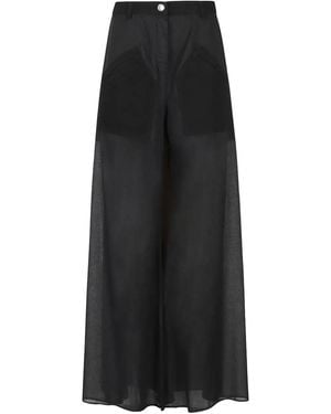 Pinko Cotton Palazzo Trousers - Black