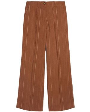 Momoní Pinstripe Wide Pants - Brown