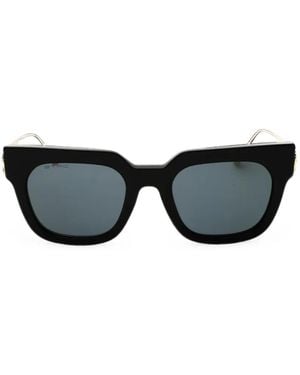 Etro Pegaso-Embellishment Rectangular-Frame Sunglasses - Black