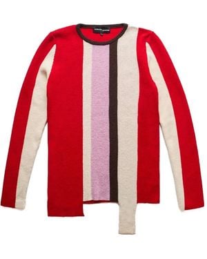 Edward Cuming Intarsia Striped Top - Red