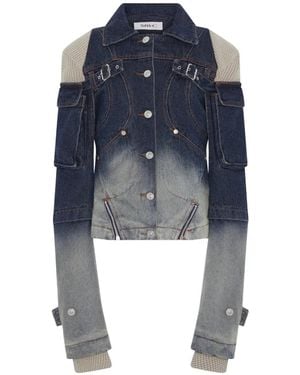 SRVC Studio Mecha Cargo-Jeansjacke - Blau