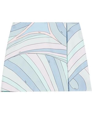 PUCCI Iride-Print Silk Mini Skirt - Blue