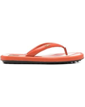 Tod's Stripe Detail Flip Flops - Red